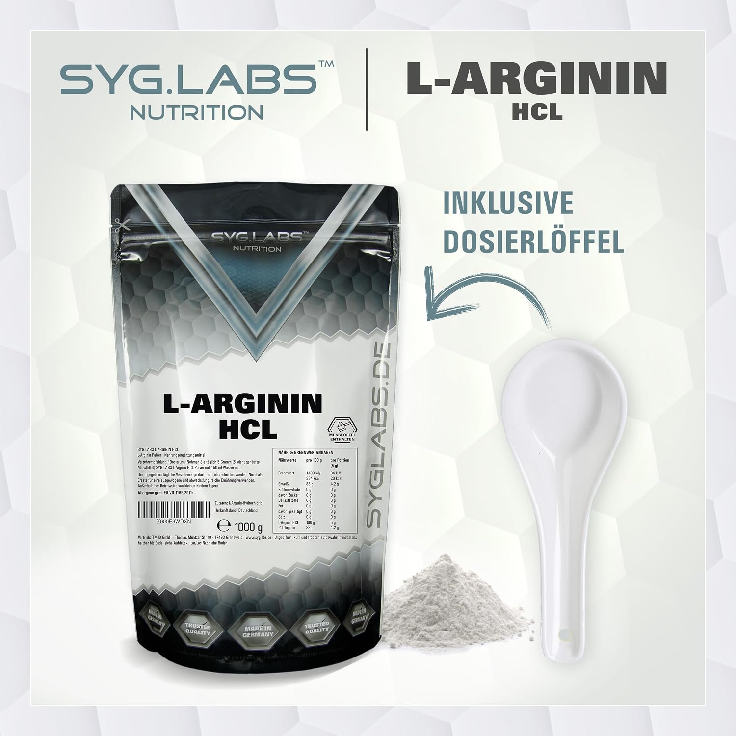 Thumbnail 2 de L-Arginin HCL 1000 g Pulver đź’Š