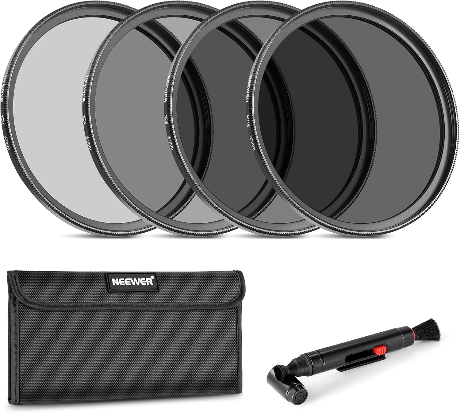 Detalle de NEEWER 67mm NDフィルターセット ND2・ND4・ND8・ND16 光学ガラス製