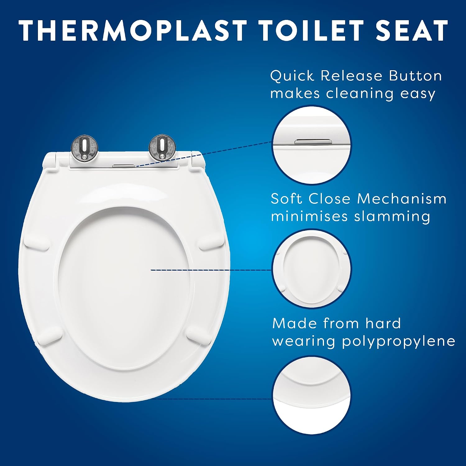 Detalle 2 de Croydex Premium Oval Soft Close Toilet Seat
