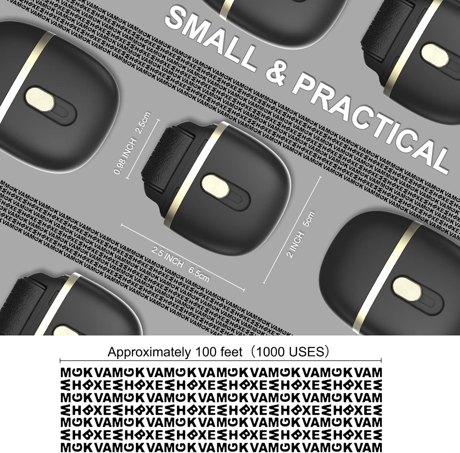Thumbnail 2 de Lomil BS03B Identity Protection Roller Stamp Set, Black, 3 Pack