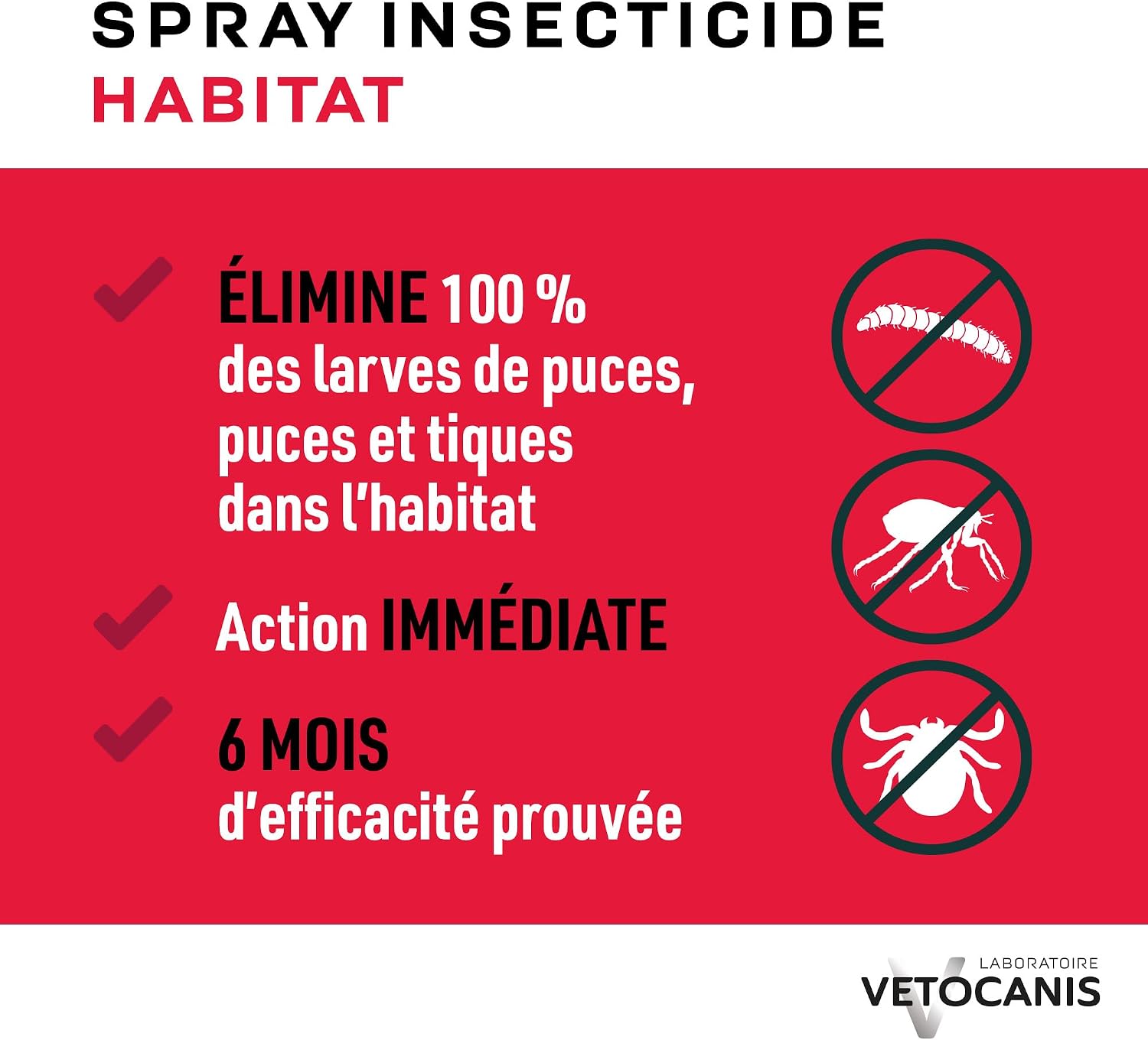 Detalle de VETOCANIS Spray Anti-Puces et Anti-Acariens pour la maison – Lot de 2 (Traite 140 m2)
