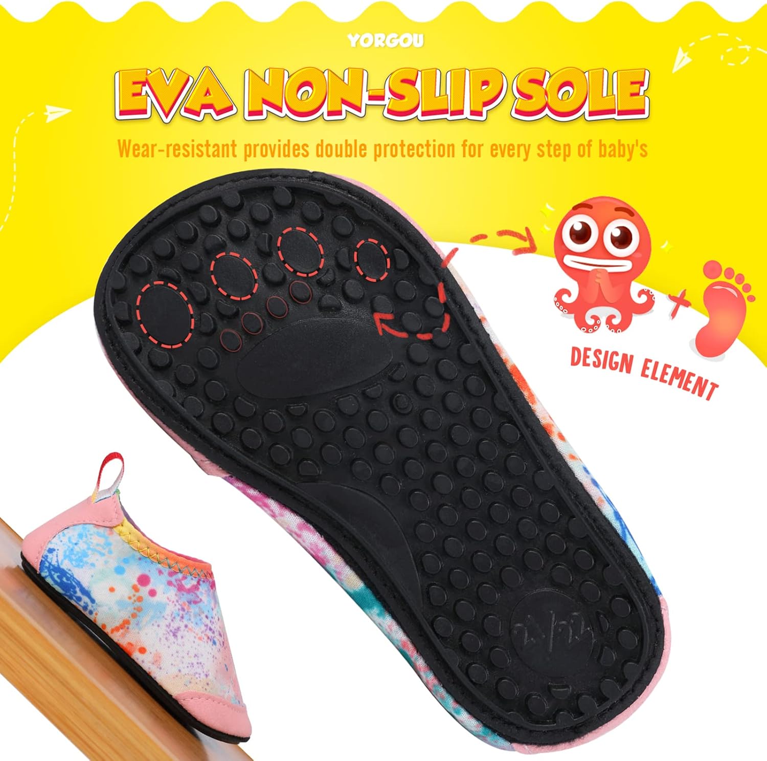 Thumbnail 4 de Yorgou toddler water shoes: lightweight barefoot aqua socks with non-slip EVA sole