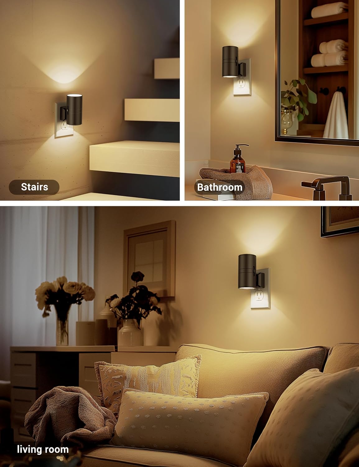 Thumbnail 4 de JandCase CAC-GY06302US-2 Plug-In Night Lights, Dimmable 3000K, 2-Pack