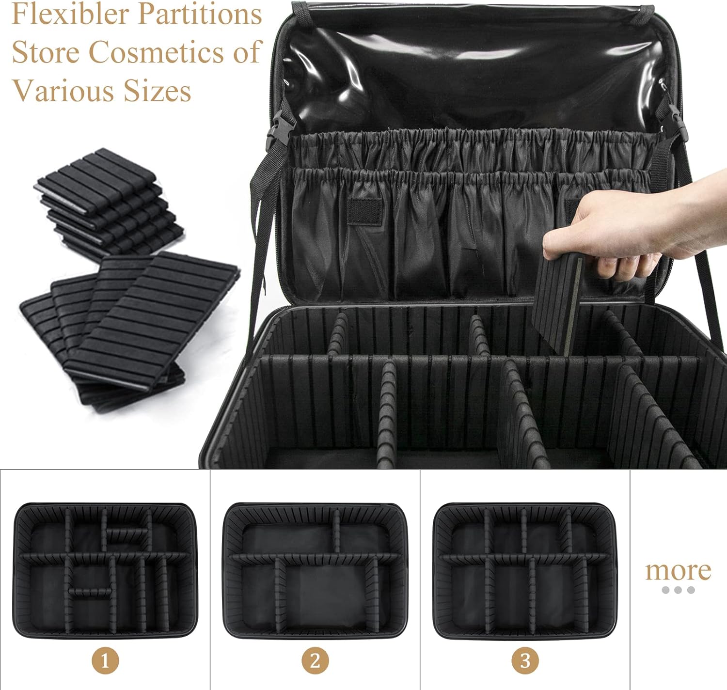 Detalle 2 de Makeup Organiser Bag Large Travel Cosmetic Case
