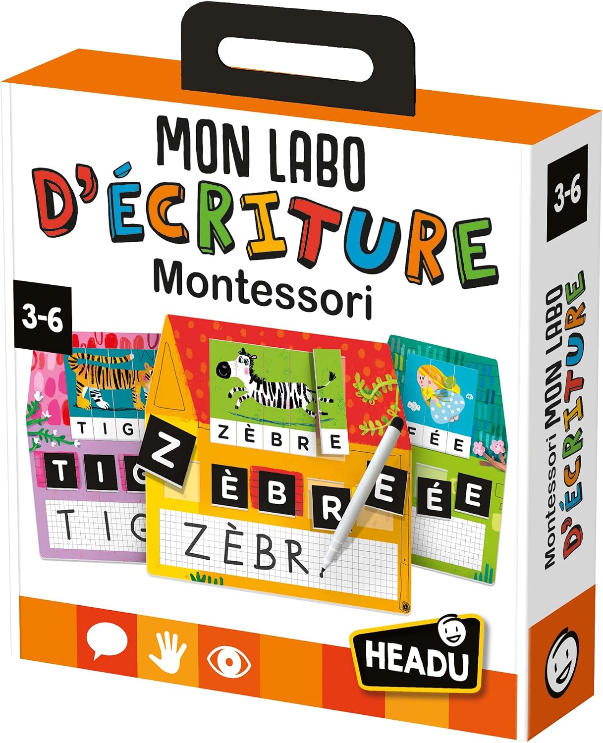 Detalle de HEADU - Mon Labo D'Écriture Montessori: Je Lis et J'Écris avec Trois Méthodes Amusantes