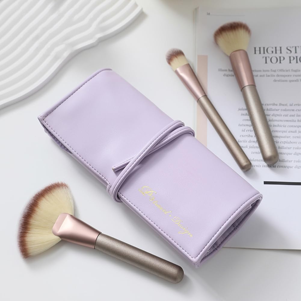Detalle de VanFn Travel Makeup Brush Holder: Portable Roll-Up Organizer Bag for 8+ Brushes