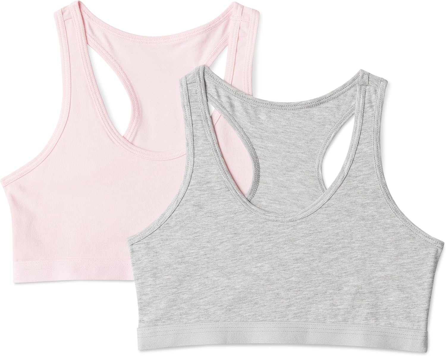 Detalle de Amazon Essentials Mädchen Bustier, Crop-Top-Bralette aus Baumwoll-Jersey – 2er Pack