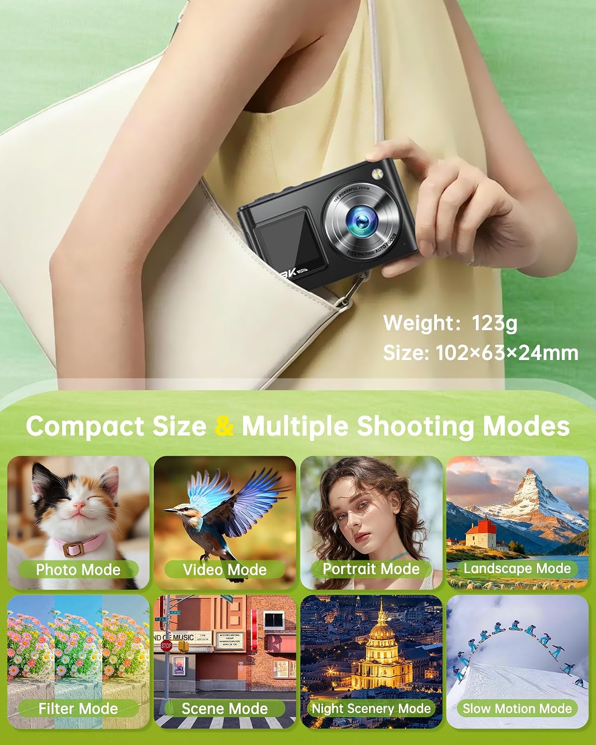 Thumbnail 5 de Latest 2026 8K 96MP Wi-Fi Digital Camera with Dual Screen – A practical travel vlogging companion