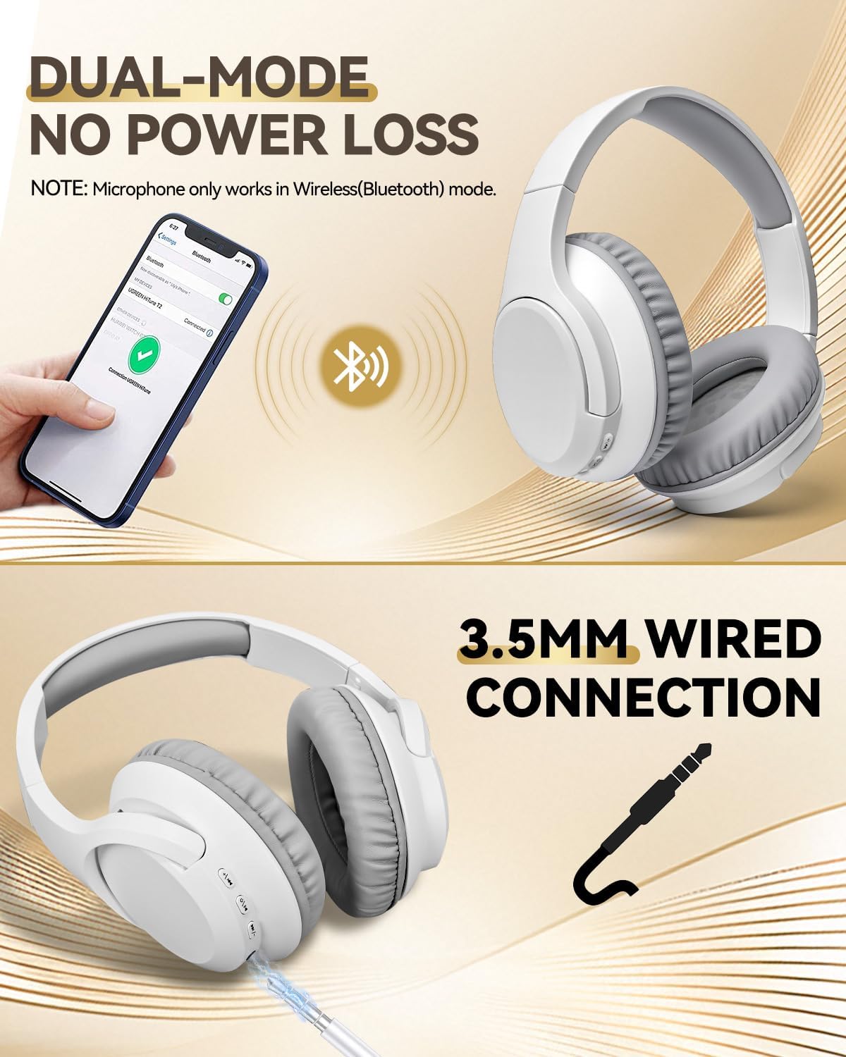 Thumbnail 4 de Grstltd BT06 Wireless Headphones Over Ear with Mic – 5.3 Bluetooth, 25H Battery, Foldable