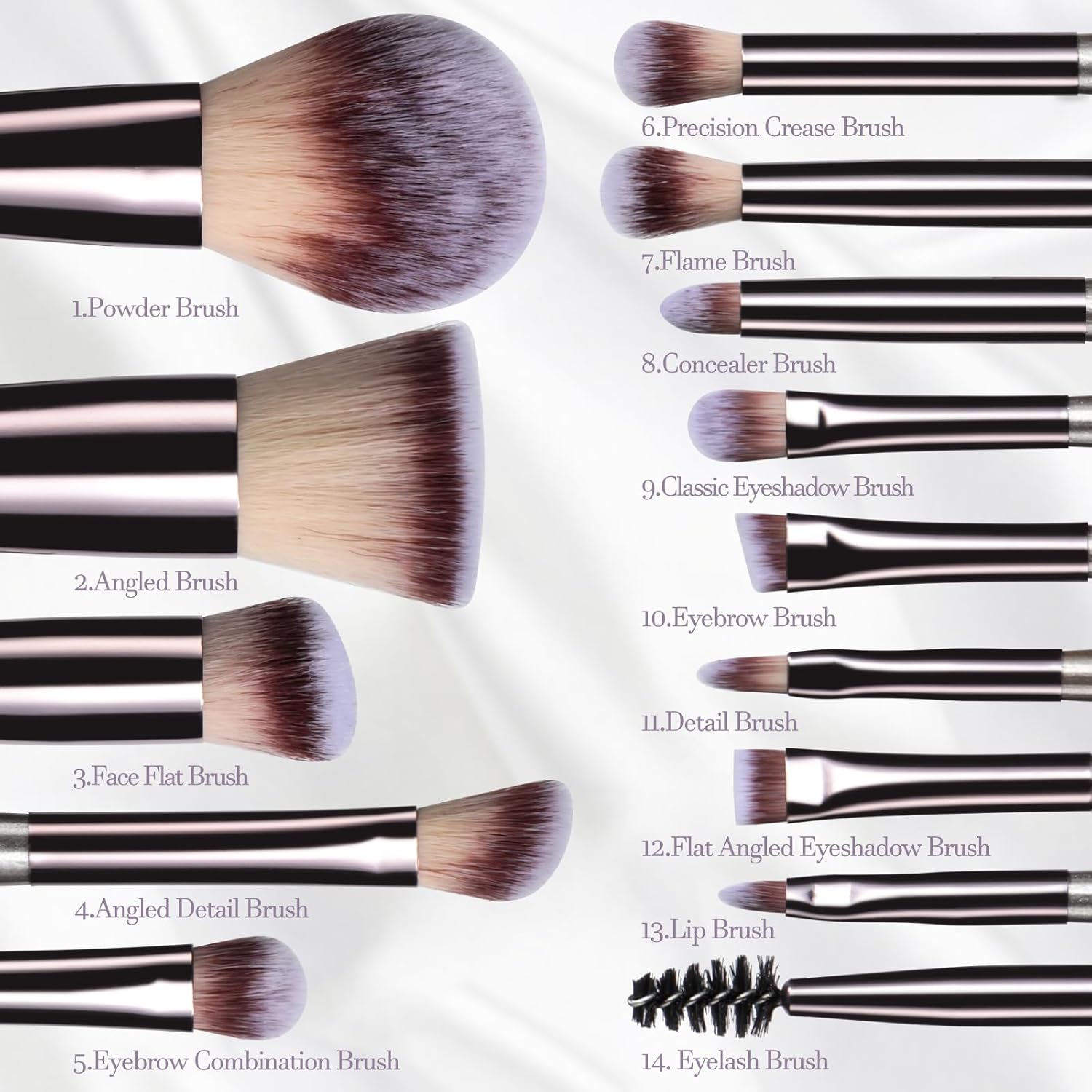 Thumbnail 4 de BS-MALL Travel Makeup Brush Set 14 💄