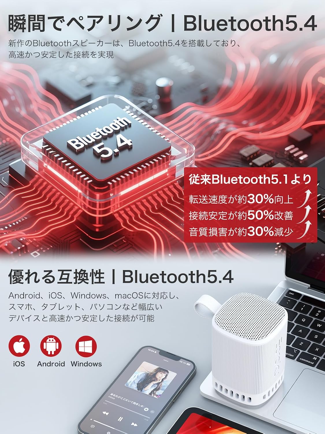 Thumbnail 6 de TONGEESE Earaku Sora5 J081 Bluetoothスピーカー 31時間再生・IPX5防水・285g