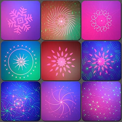 Detalle de SPOOBOOLA EMS-08L Party DJ Light with Red-Green Patterns and Colour Backdrop