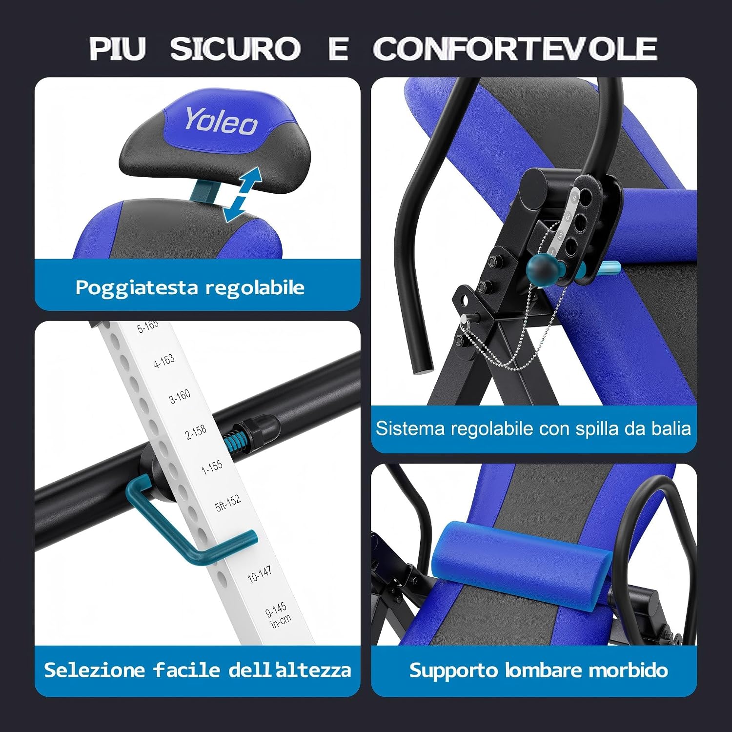Detalle 1 de YOLEO Tavola inversione 300 lbs per schiena