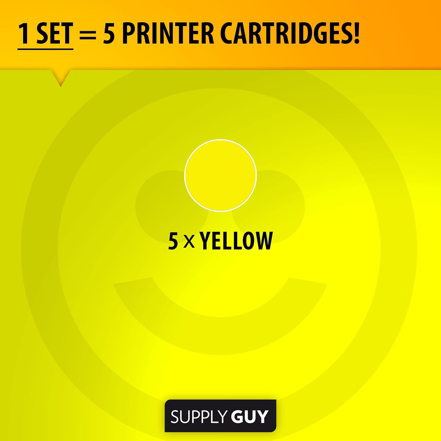 Detalle de Supply Guy 581XXL Yellow Ink Cartridges 5-Pack for Canon Pixma (CLI-581 XXL)