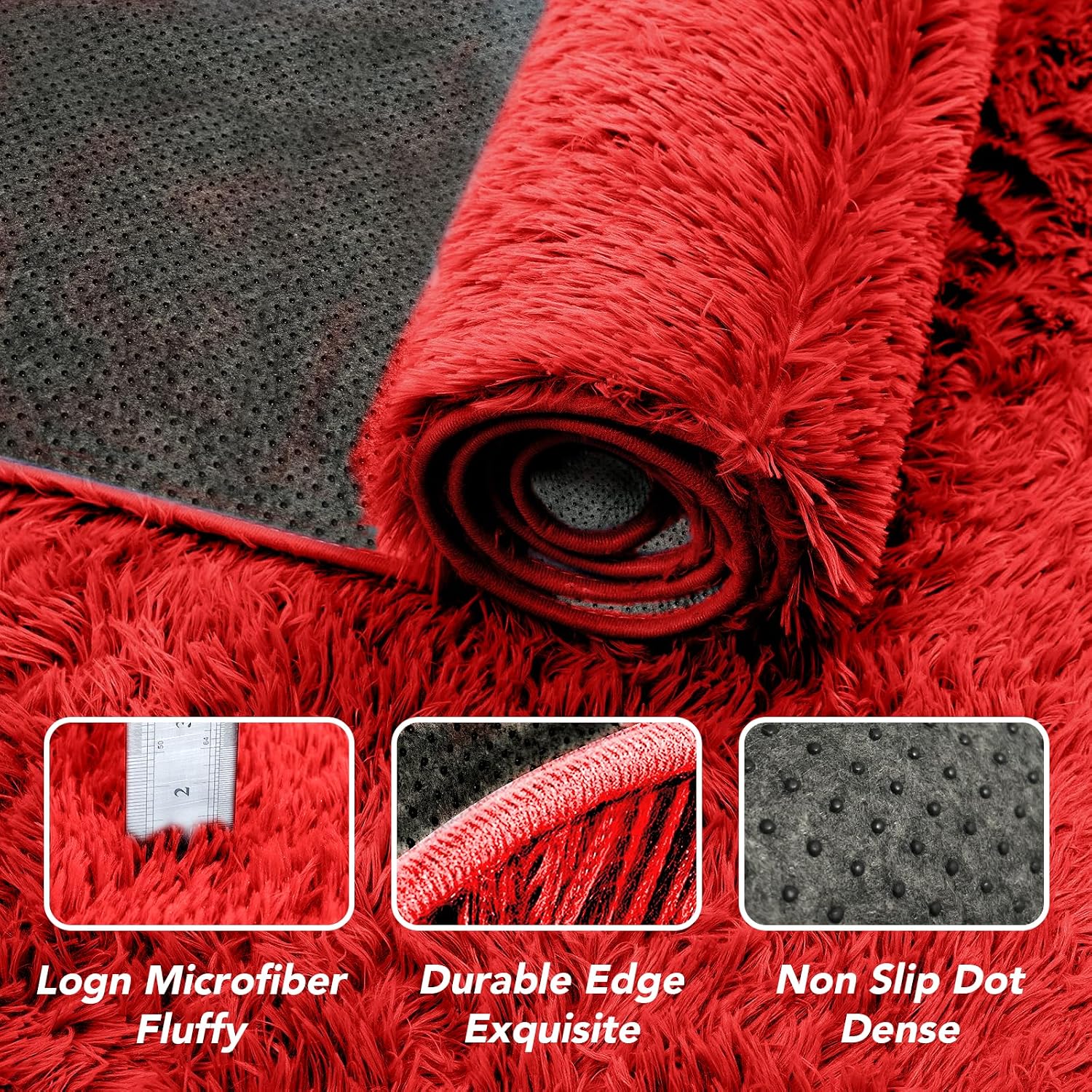 Detalle de Red Shag Rug 3x5