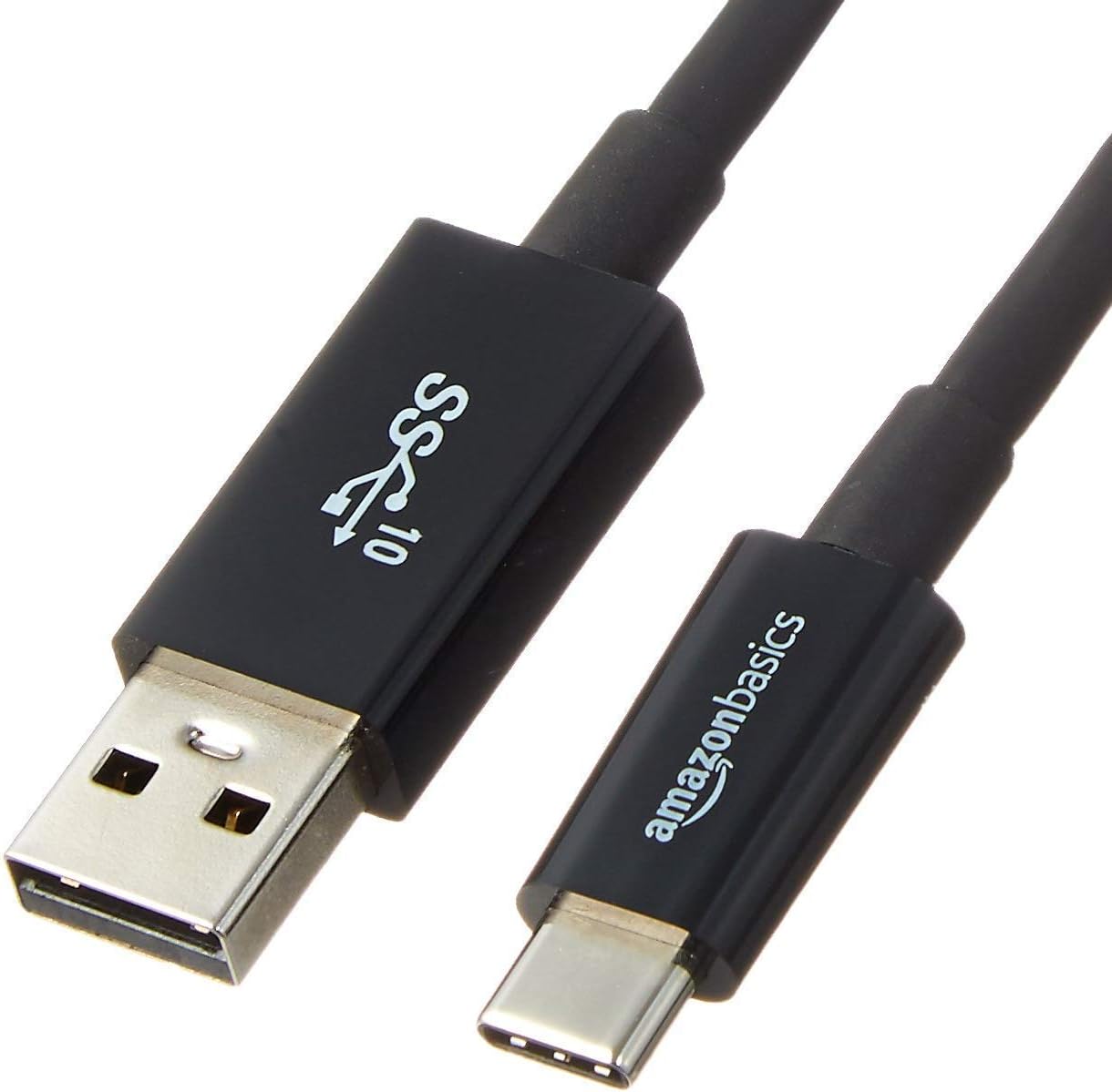Detalle de Amazon Basics USB-C to USB-A 3.1 Gen 2 Cable: 0.9 m, 10 Gbps, 15W Fast Charge, USB-IF Certified