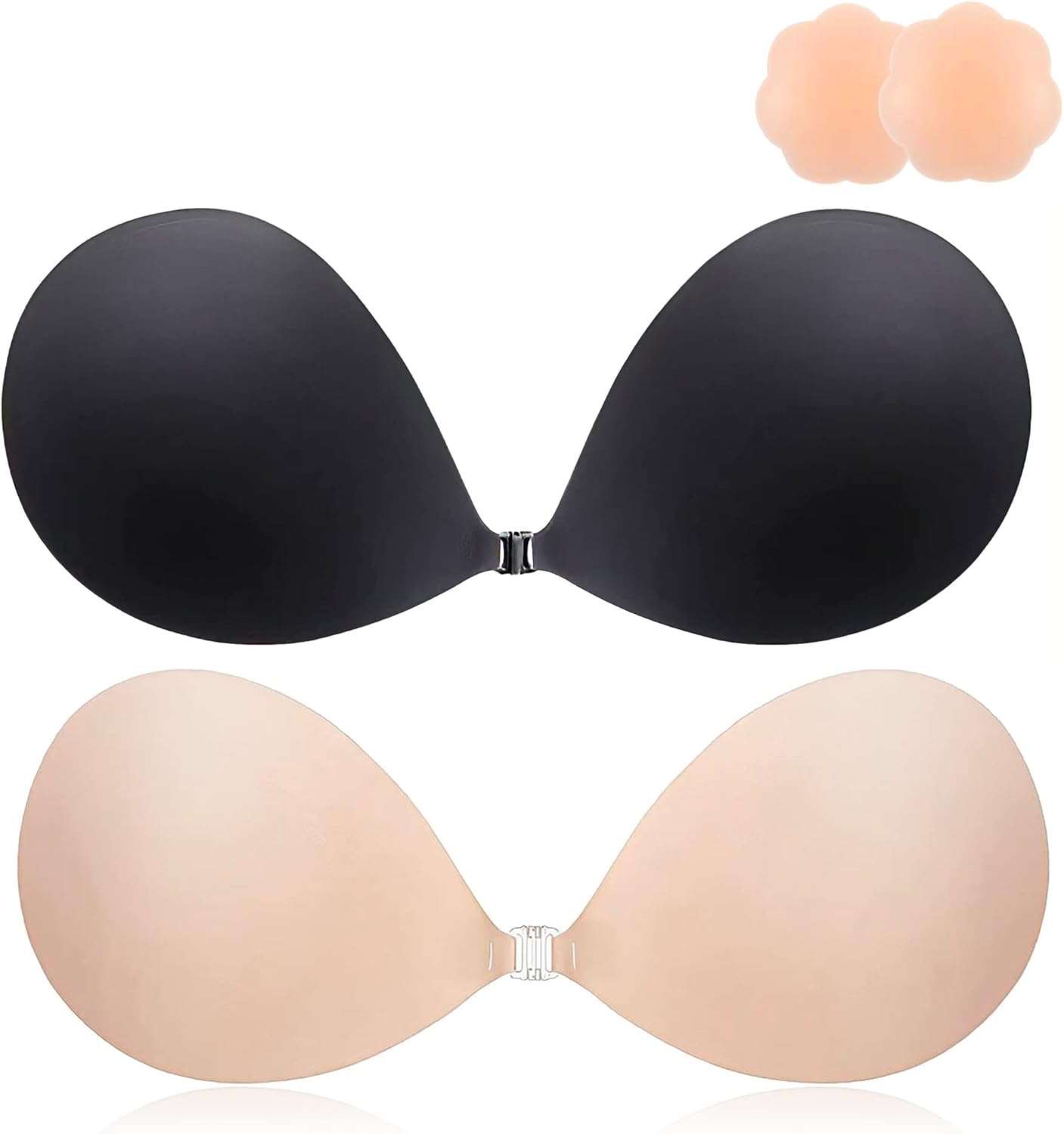 Detalle de MINIYA 2026 Push Up Sticky Bra — 2 Pack, Reusable, Backless & Strapless