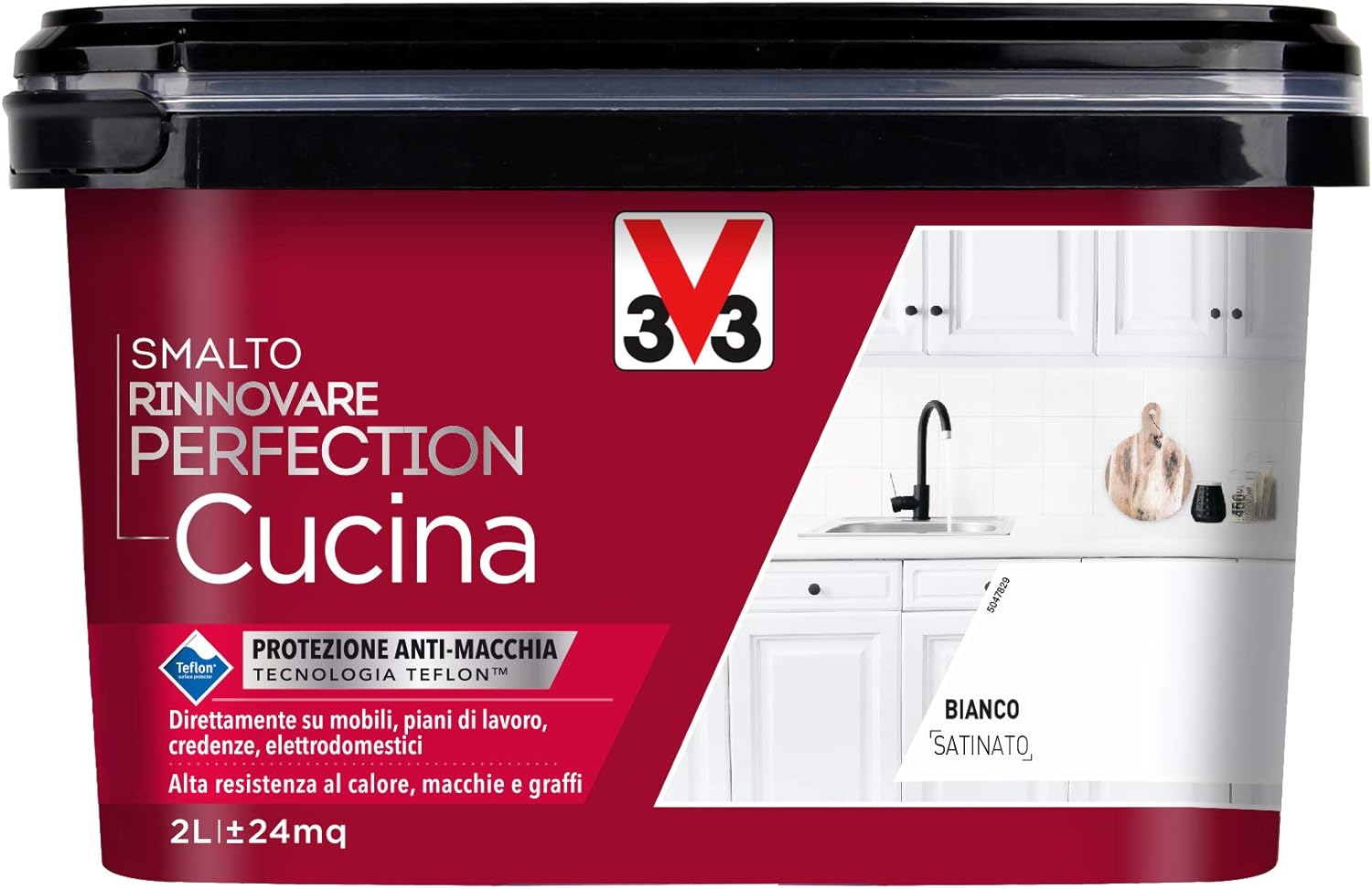 V33 Smalto Cucina Bianco Satinato 2 L