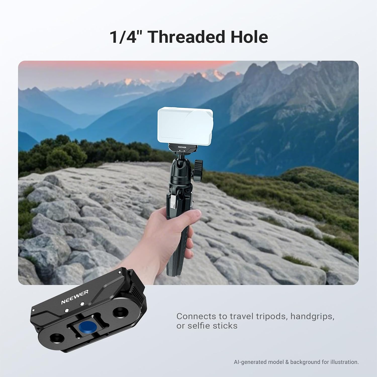 Thumbnail 5 de NEEWER Magnetic Quick Release Mount for DJI Osmo Action 6 (AC071) with Universal Adapter and 1/4" Thread