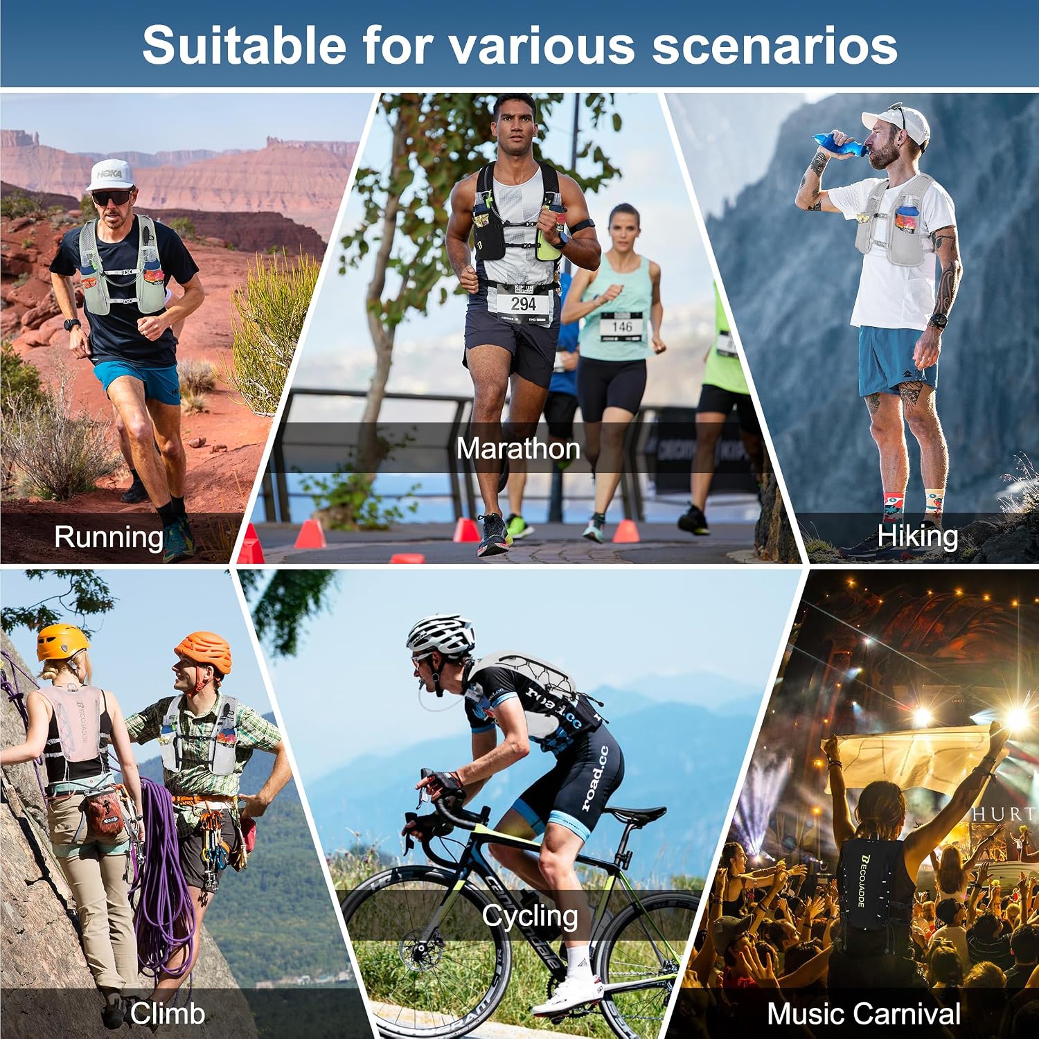 Thumbnail 6 de BECOJADDE Running Vest 5L hydration pack