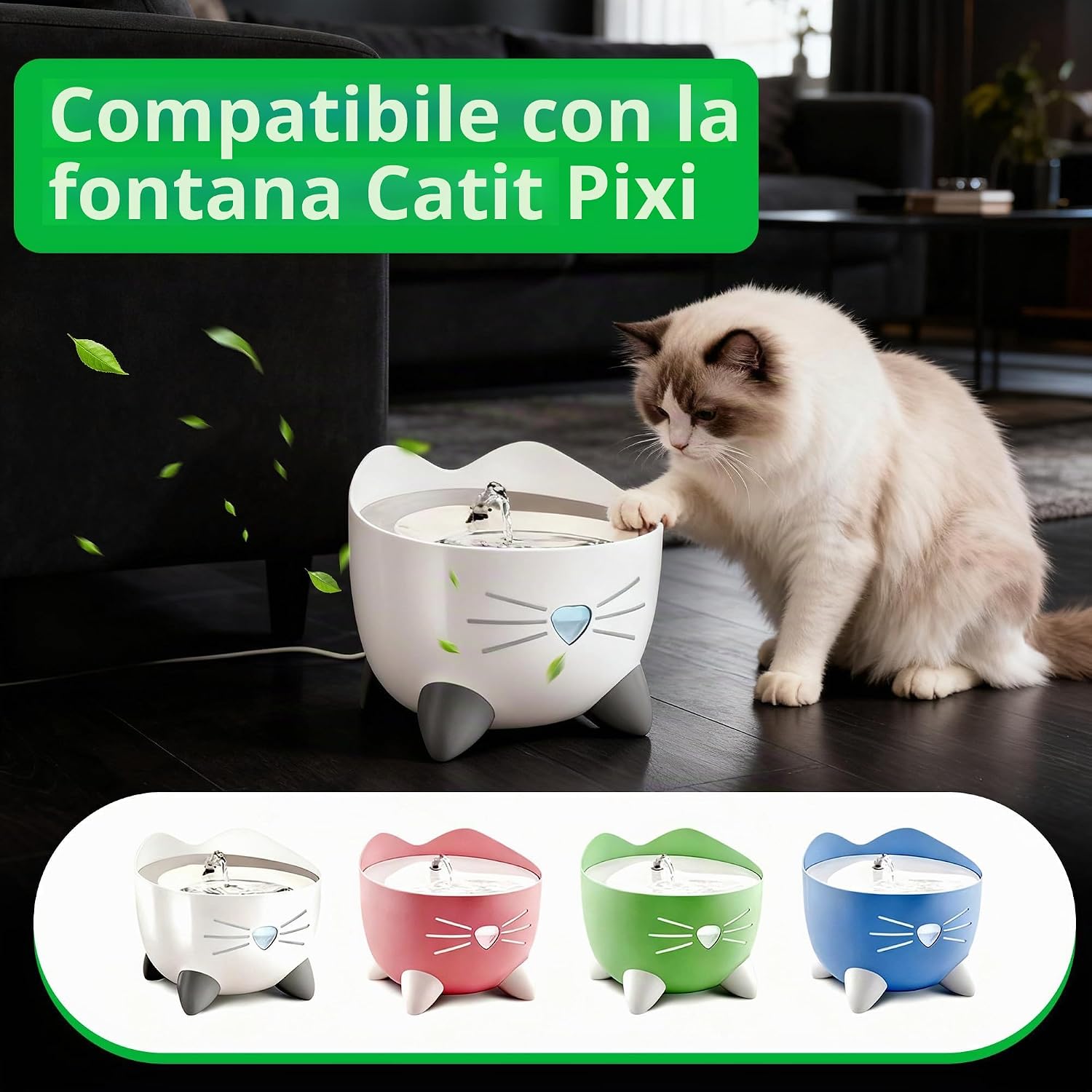 Detalle 2 de YeeQo 18 filtri fontanella per Catit Pixi 2,5L