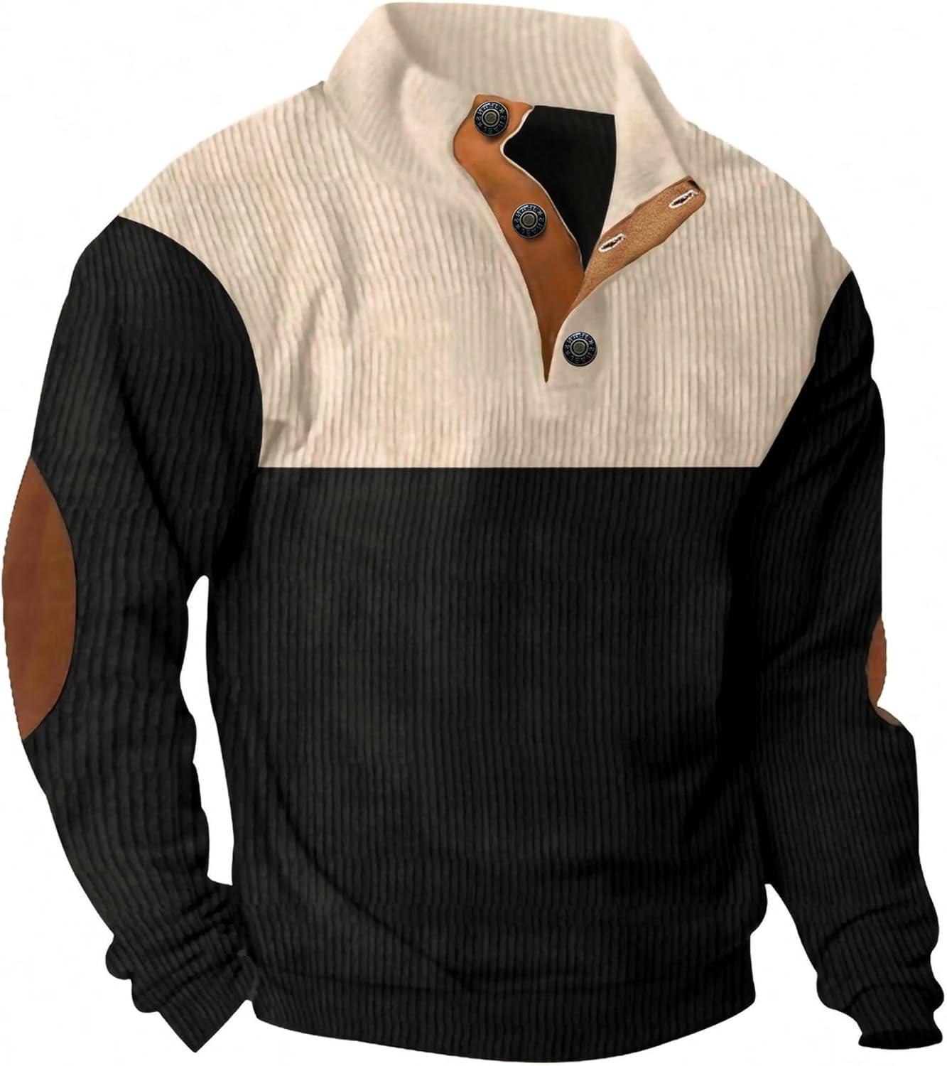 Detalle de JMIERR Corduroy Stand-Collar Sweatshirt with Pockets
