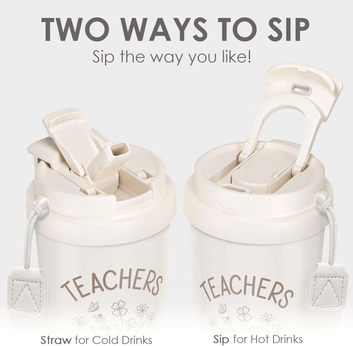 Thumbnail 2 de SANDJEST Teachers Stainless Steel 2-in-1 Lid Coffee Tumbler, 18 oz insulated travel mug