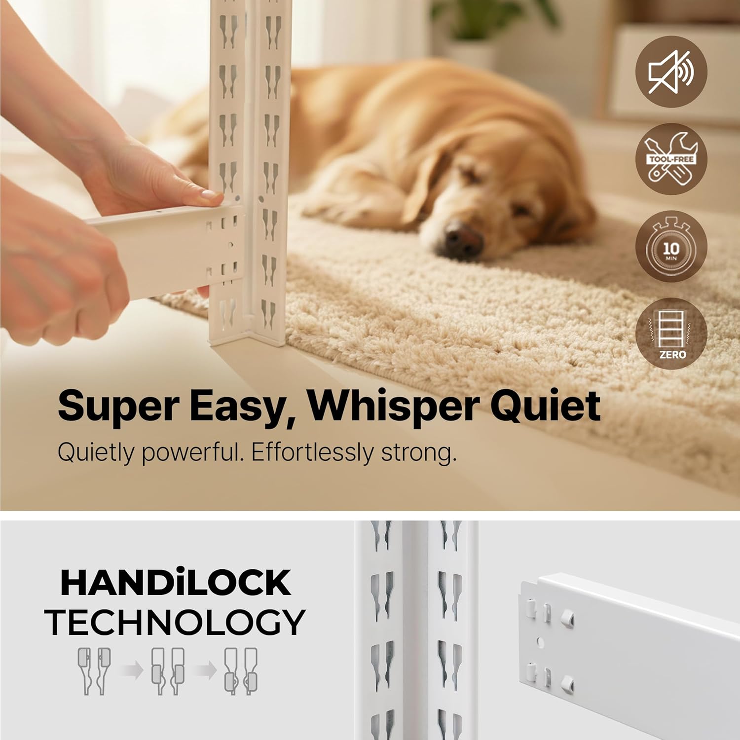 Thumbnail 6 de HOMEDANT House 5-Tier 24.1" W Laminated Metal Shelving Unit (Adjustable) — Boltless Utility Rack