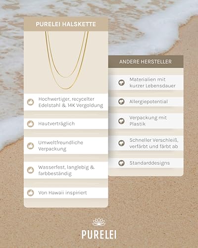 Thumbnail 3 de Purelei Two Layers Kette Damen – Halskette aus Edelstahl, zweilagig, wasserfest, 40–45 cm verstellbar