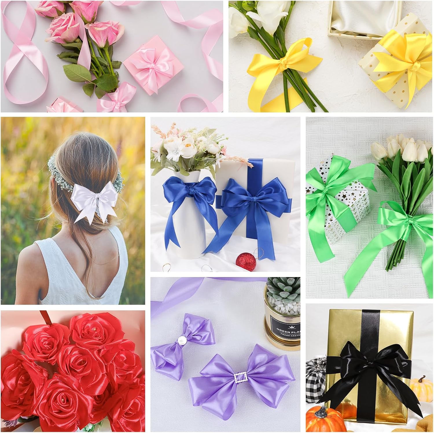Detalle de NESCCI 800 Yards Ribbon – 1-1/2 Inch Satin Ribbon (Single Face) for Gift Wrapping and DIY Decor