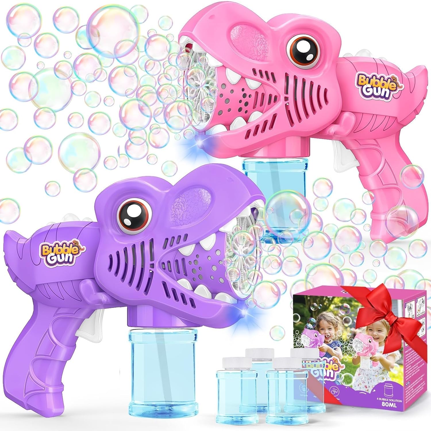 Detalle de Yunaking Bubble Gun: Dinosaur Bubble Machine for Outdoor Fun