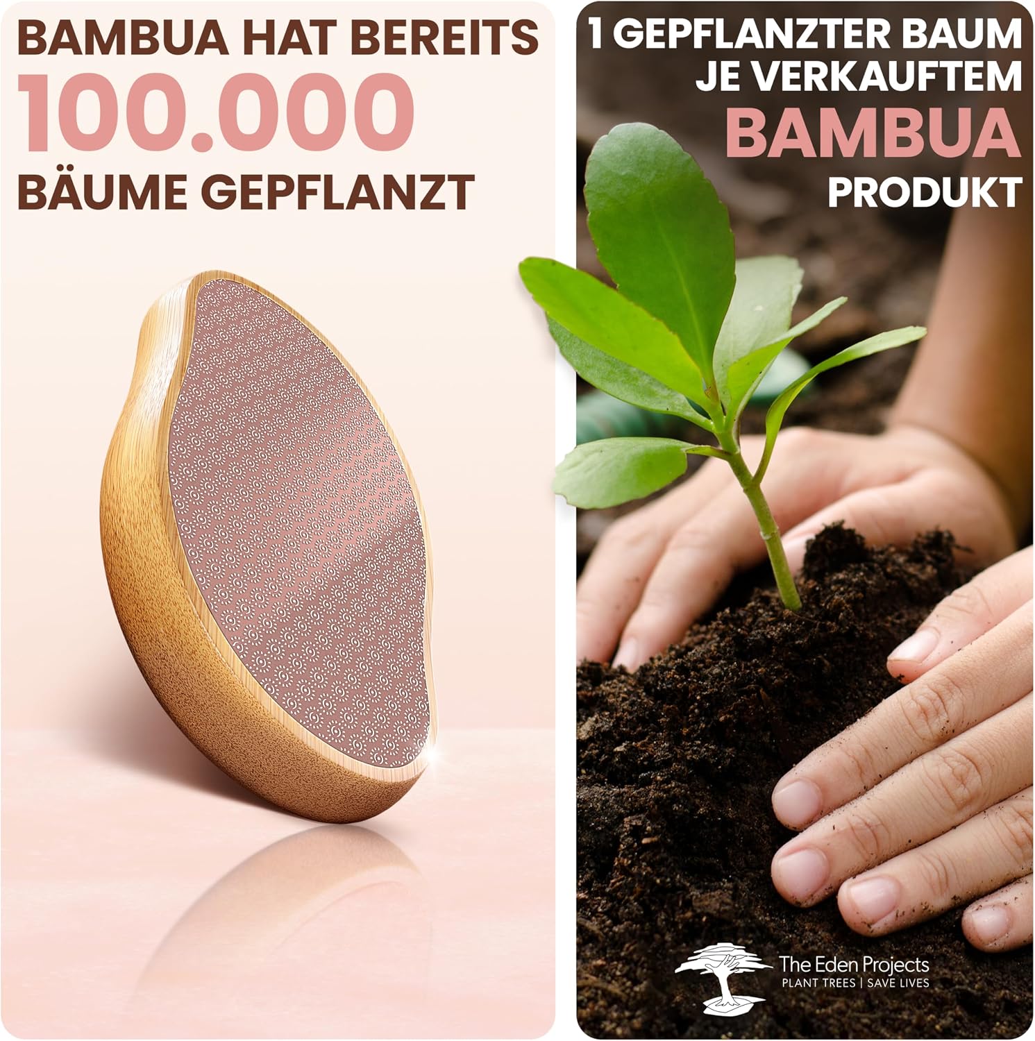 Detalle 2 de BAMBUA Hornhautentferner – 100% Anti-Hornhaut Effekt, Nano Glas, Bambusgriff, nachhaltige Pediküre