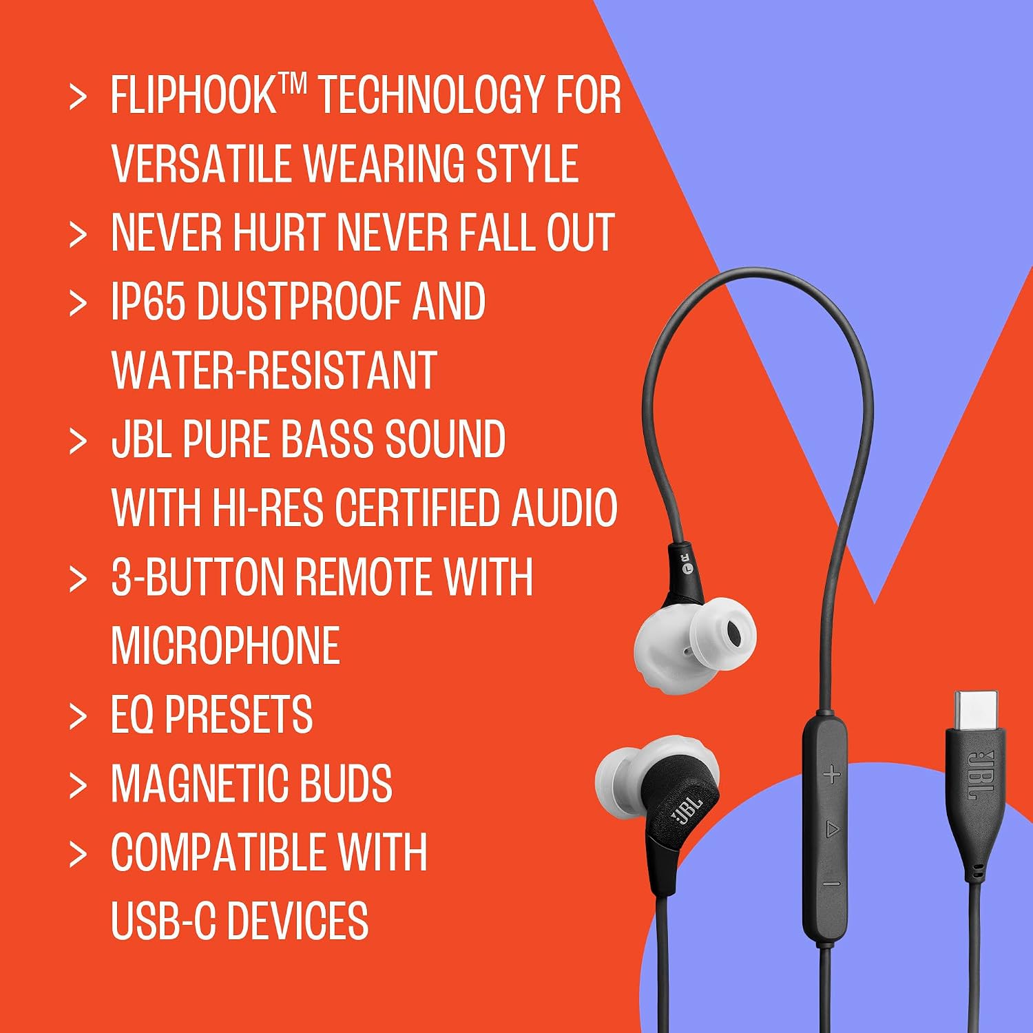 Thumbnail 6 de JBL in-ear sport headphones USB-C