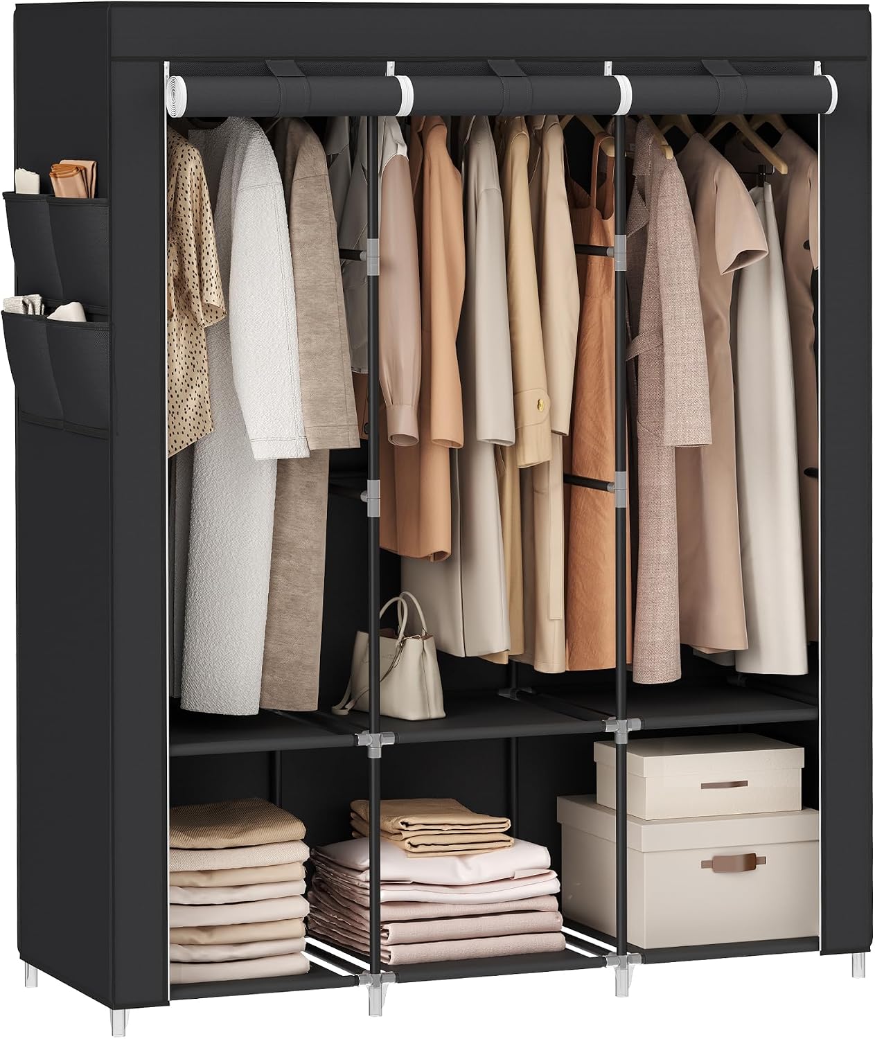 Detalle de SONGMICS RYG092B02 portable wardrobe 130×45×167 cm