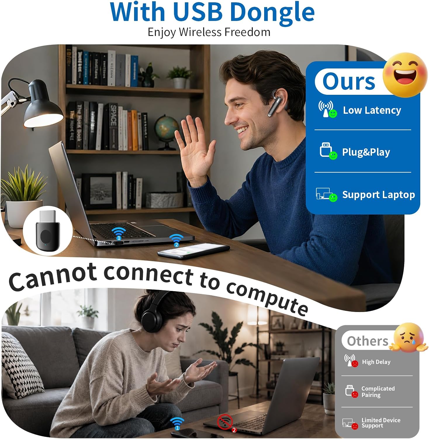 Detalle 2 de Xoruezls Wireless Headset with USB Dongle