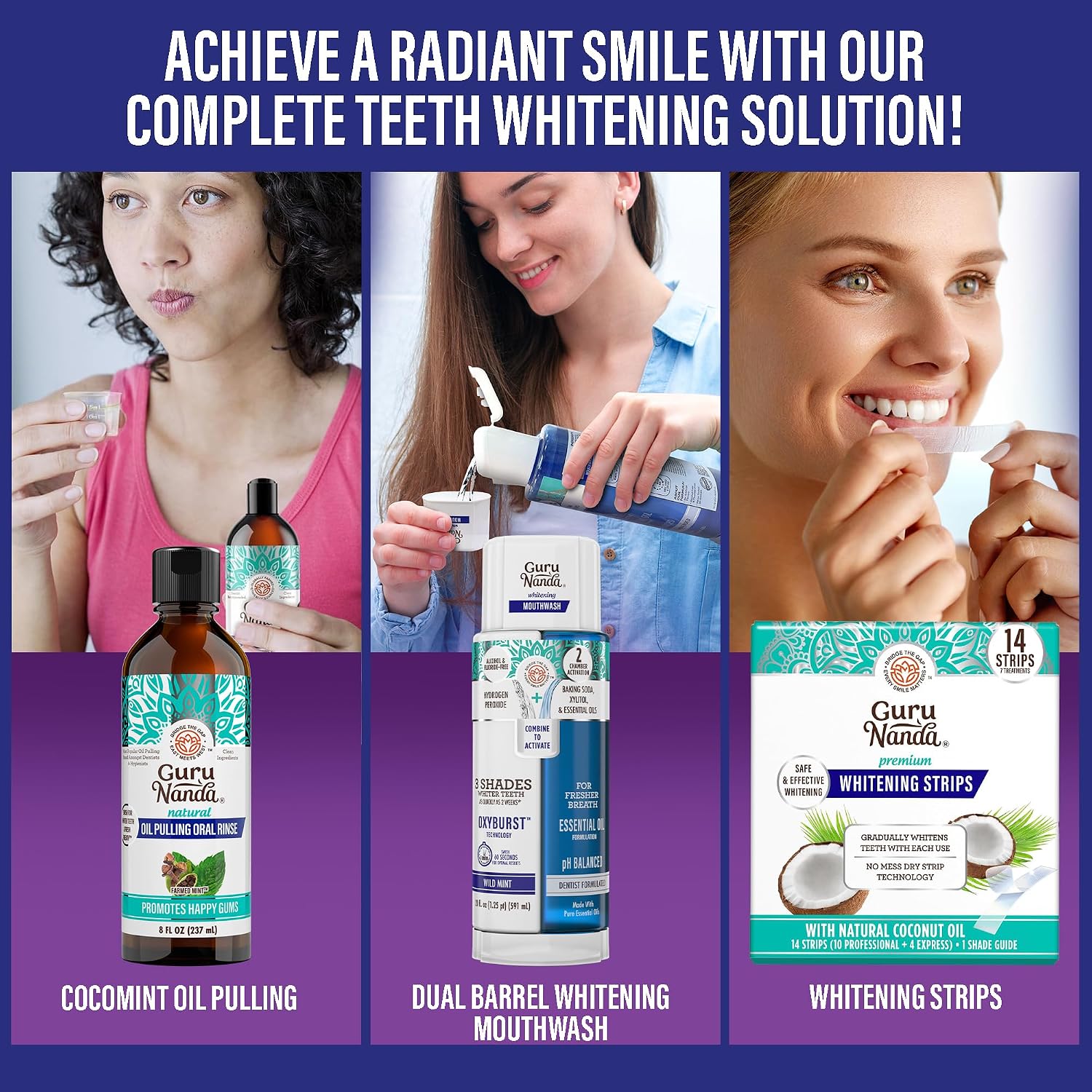 Detalle de GuruNanda oral care kit, charcoal