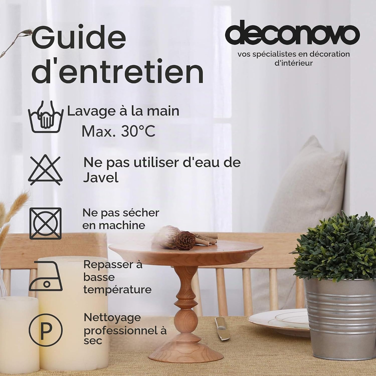 Detalle de Deconovo PCa-a165 tafelkleed 130 x 160 cm, okerbruin, linnenlook