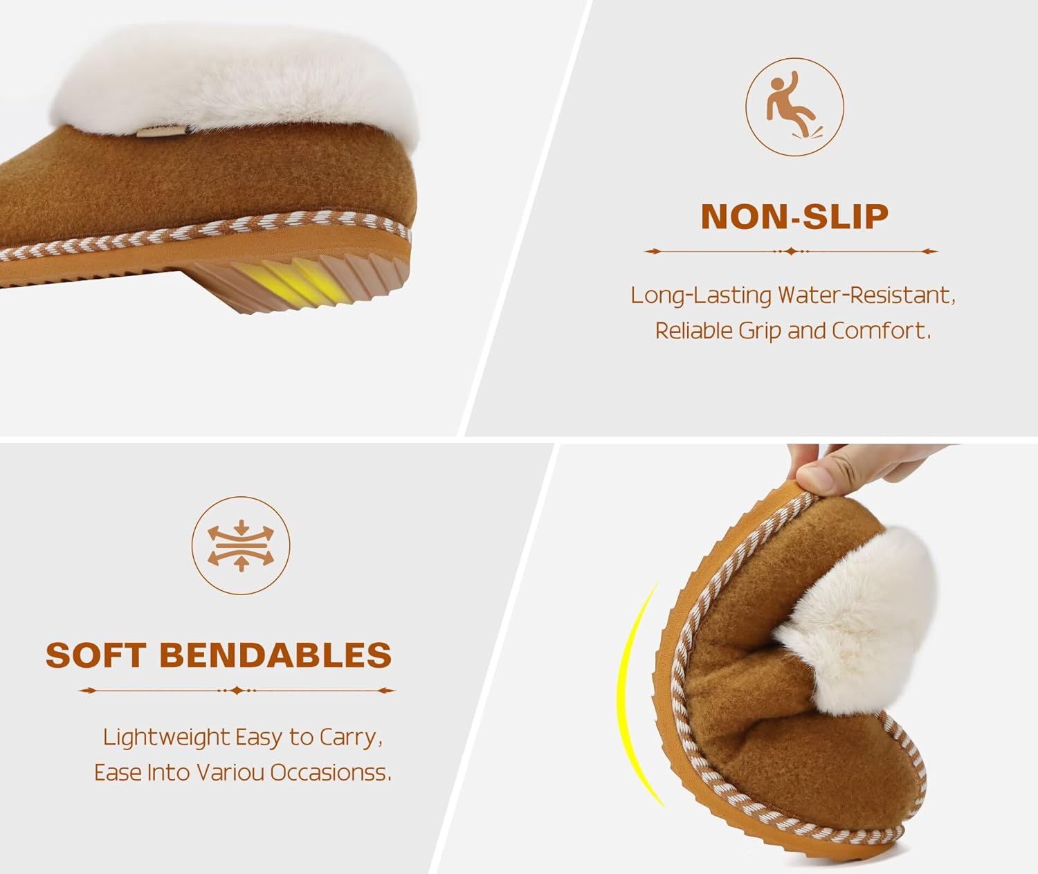 Detalle 2 de COFACE Women Slippers: Fuzzy Cloud Memory Foam Bootie for Indoor and Outdoor Use (Size 5–9)