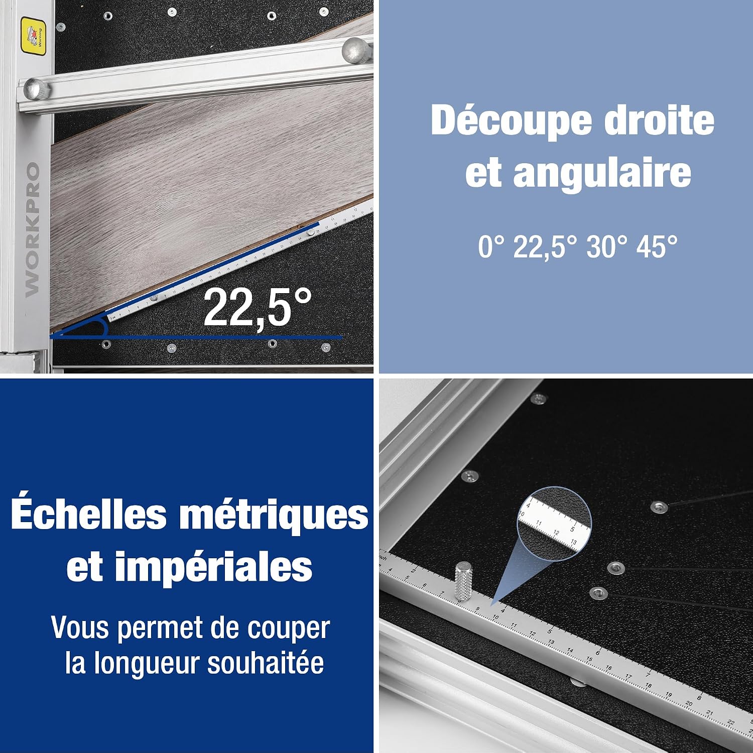 Thumbnail 2 de WORKPRO Coupe-sol stratifié avec angle de précision – coupe parquet/vinyle jusqu’à 340 mm
