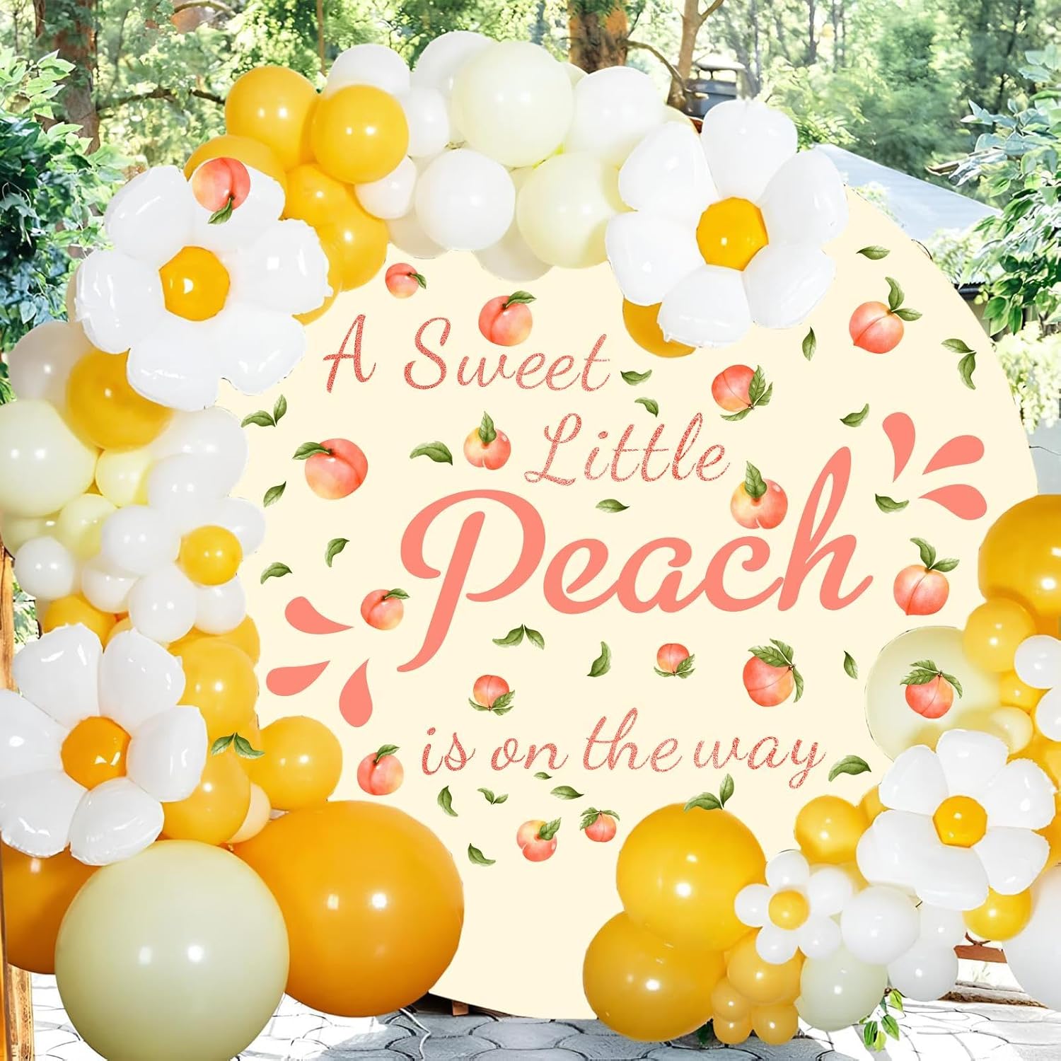 Detalle 2 de THEYGE 158 Baby Shower Peach Decal, Waterproof PVC, 35.4 x 15.7 Inches