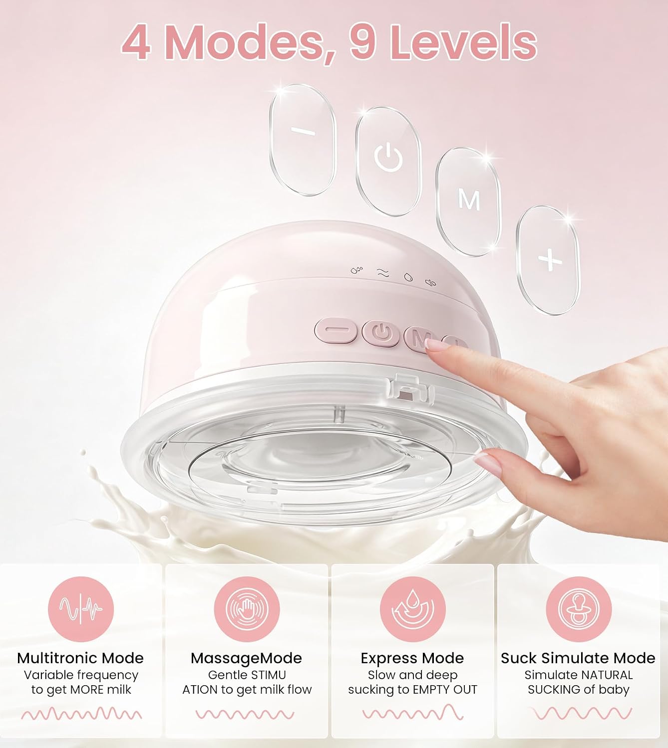 Thumbnail 1 de NCVI AM8111 Wearable Breast Pump, 4 Modes, 9 Levels, Under 42 dB