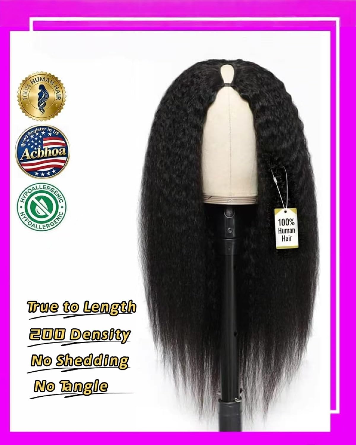 Thumbnail 2 de KinkyStraight V Part Wig 22in