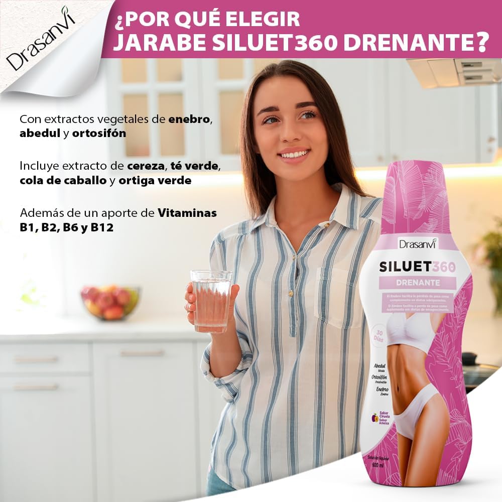 Thumbnail 2 de Drasanvi SILUET 360 Jarabe Drenante 🍇 Sabor Ciruela 600 ml