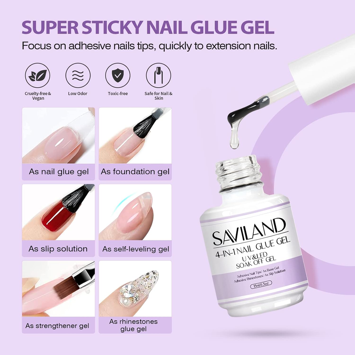 Detalle 2 de SAVILAND Gel Nail Tips Kit, 500 Pieces
