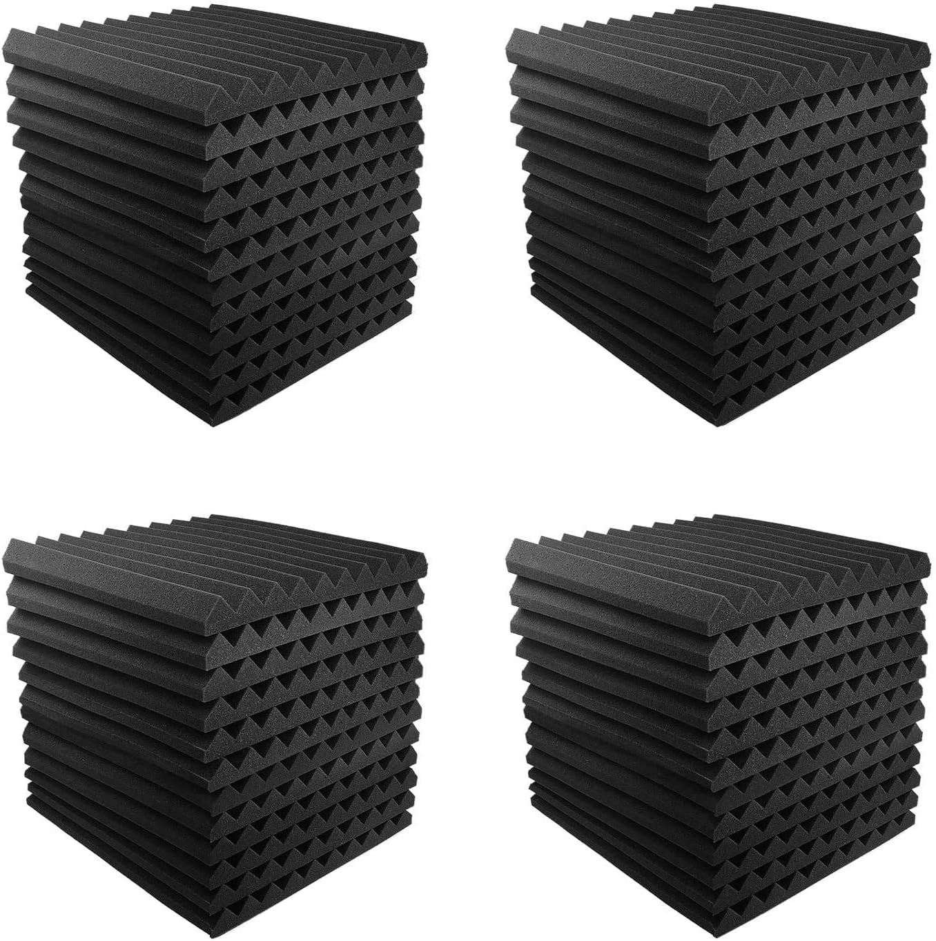 Thumbnail 4 de JBER 12 Pack Acoustic Foam Panels (1" x 12" x 12"), 30 kg/m³, Black