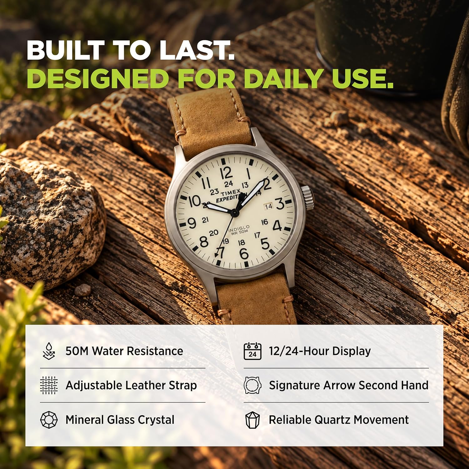 Thumbnail 4 de Timex Expedition Scout TWC001200 40mm Field Watch with INDIGLO, 50m Water Resistance