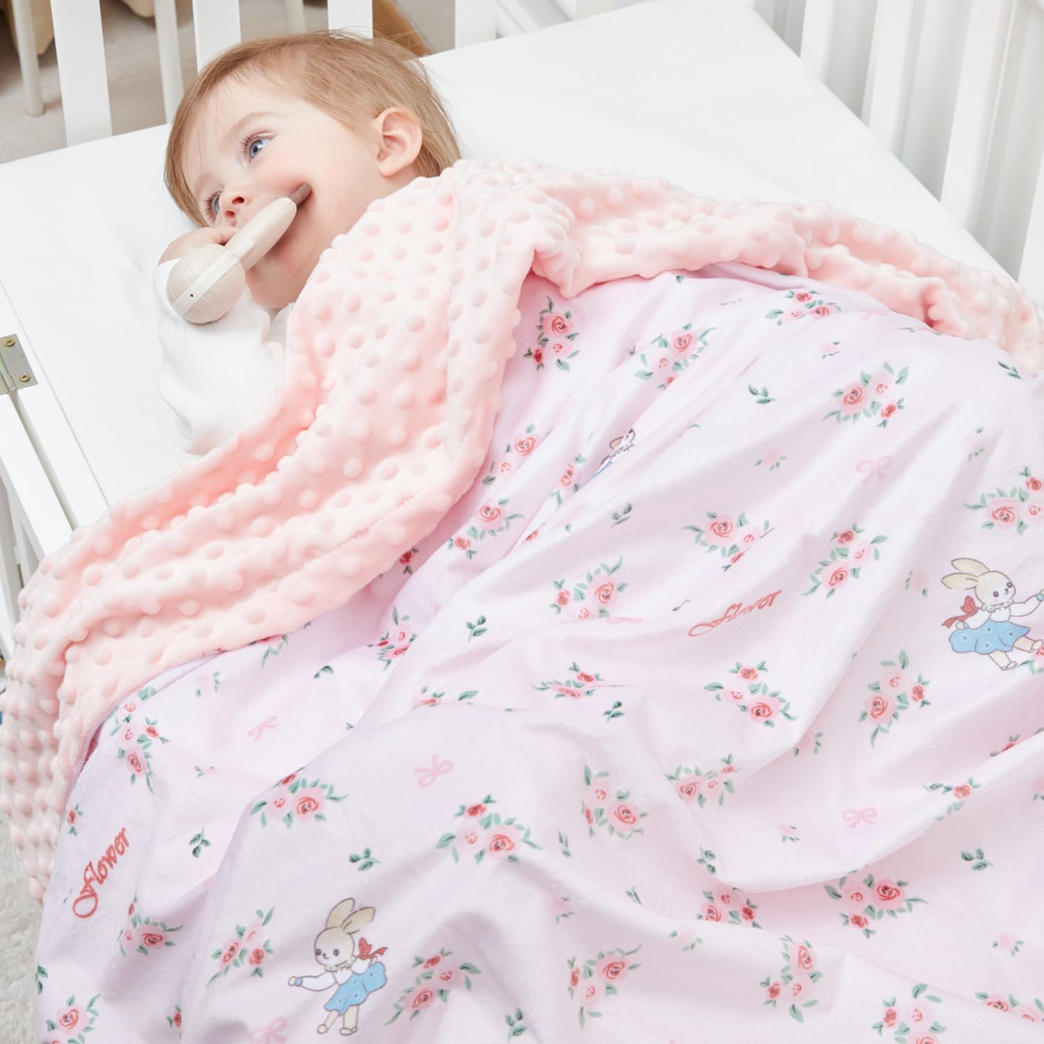 Thumbnail 1 de JORNH Baby Blanket for Newborns – Super-soft 2-layer cot blanket 75x100cm with dotted fleece back (unisex)