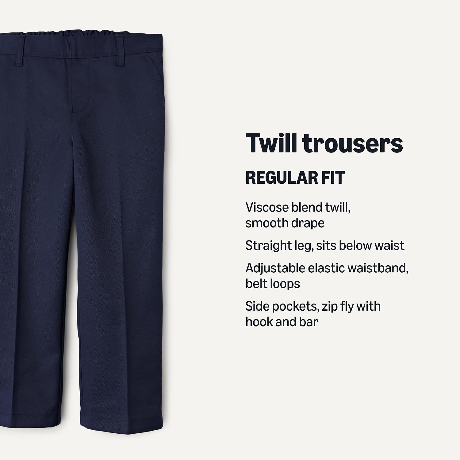 Detalle de Amazon Essentials Boys' School Uniform Trousers, Pack of 2 (Navy, 11-12 Years)