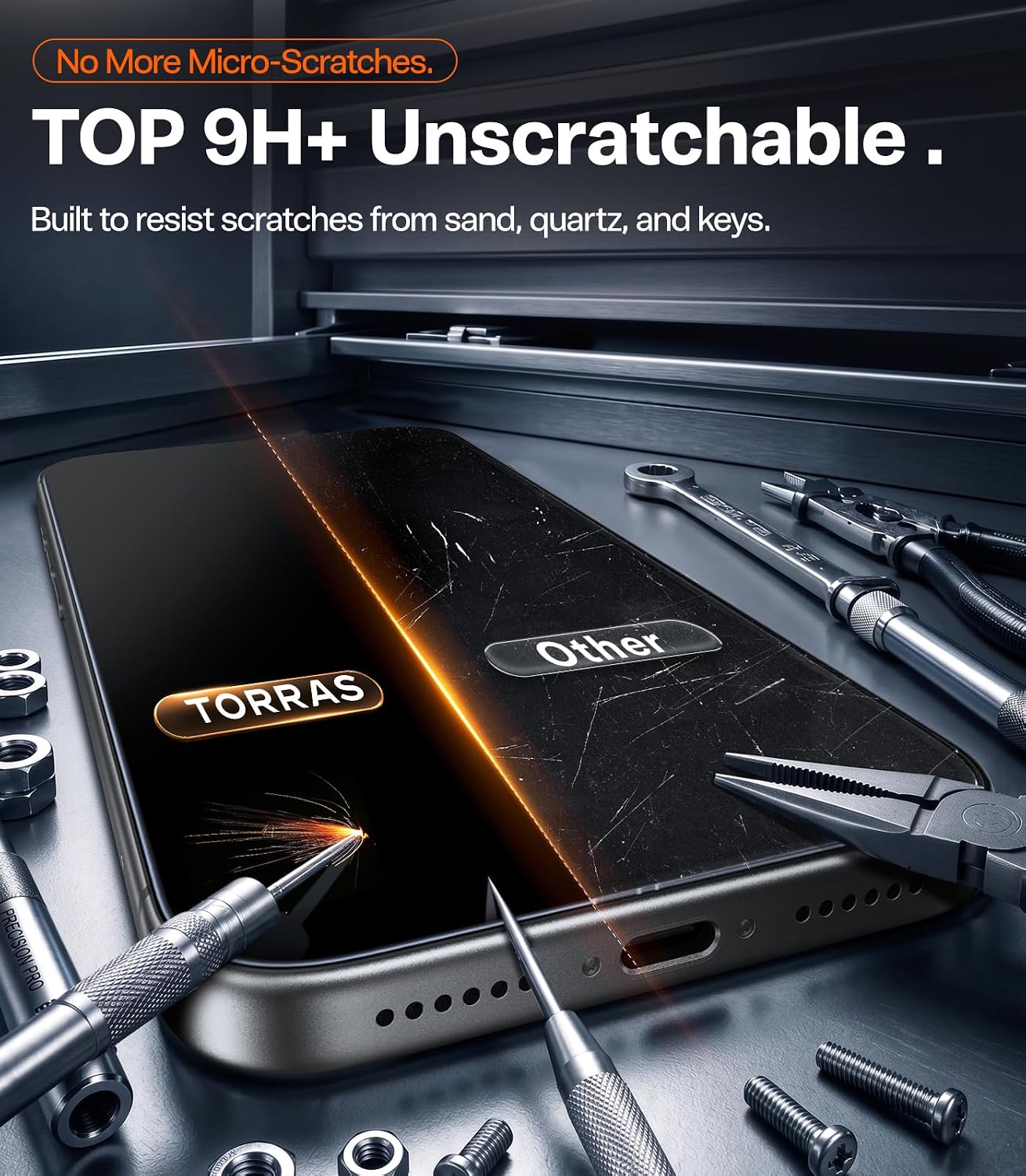 Thumbnail 3 de TORRAS Unbreakable iPhone 18 Pro Max Screen Protector, 2-Pack, 9H+ Glass