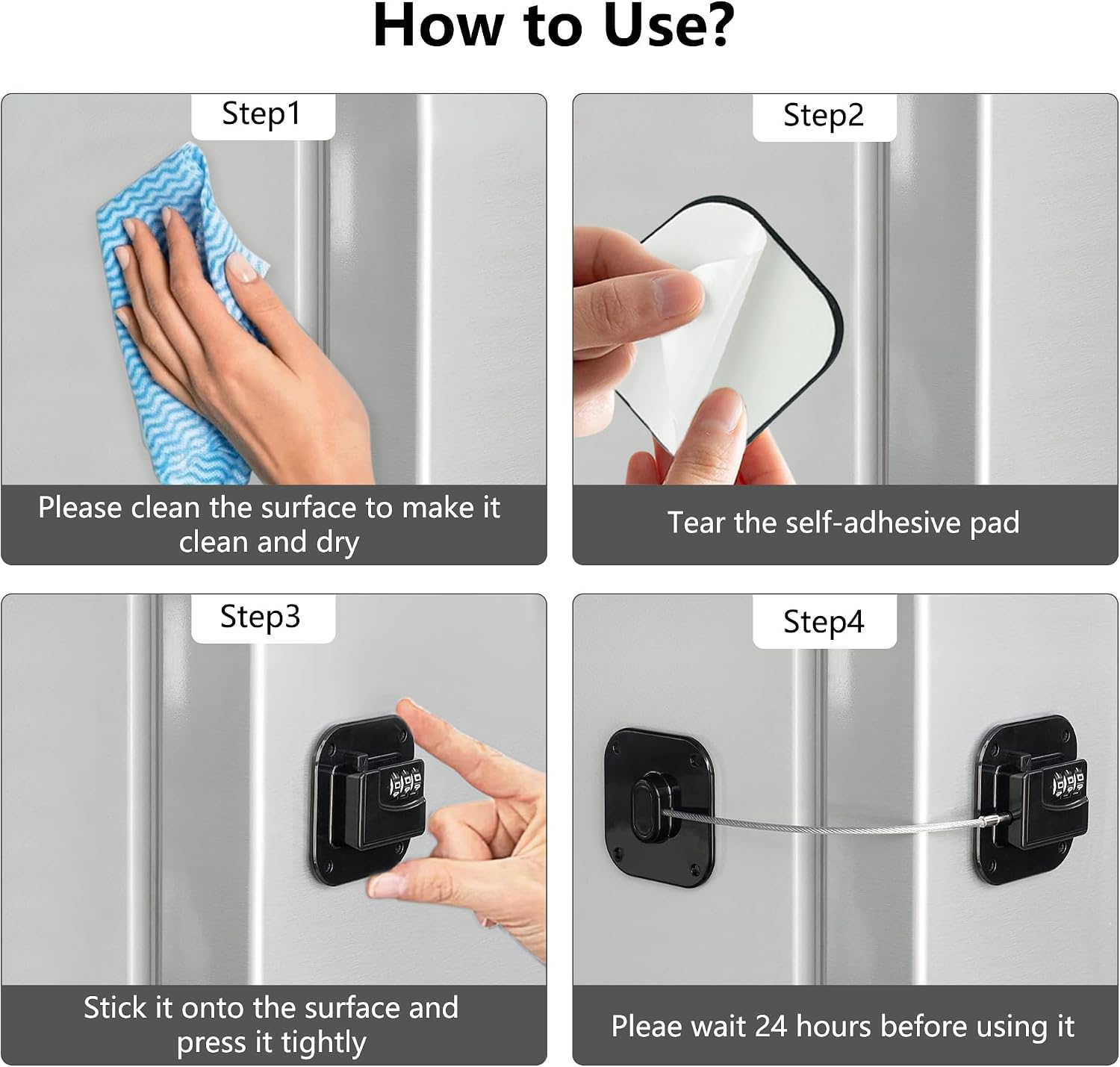 Thumbnail 4 de Refrigerator Combination Lock, 2-Pack